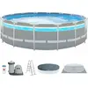 Intex 26730NP, Gerahmter Pool, Kind & Erwachsener, Leiter, Grau, 88,8 ...