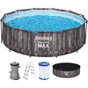 Bestway® Steel Pro MAX  Auftstellpool-Komplett-Set mit Filterpumpe Ø 4...