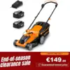 LawnMaster 24V Akku Rasenmäher kabellos, 37cm Schnittbreite, 2x 4000mA...