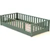 JURABABY - SONHO Kinder bodenbett aus holz - 90x190 - Salbeigrün | Mit...
