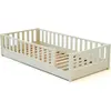 JURABABY - SONHO Kinder bodenbett aus holz - 90x190 - Perlweiß | Mit a...