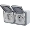 Legrand PLEXO Hermetisches Doppeltes Aufputz-Steckdose IP55 Grau