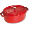 Staub La Cocotte Bratentopf 29x23 cm oval Eisenguss 4,25l kirschrot