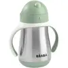 Beaba Trinklernbecher mit Griffen und Strohalm aus Edelstahl 250 ml