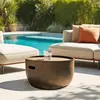 NESTOR - Table basse ronde en béton marron D58cm