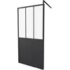 GELCO DESIGN Duschtrennwand Fix 100x200 cm, schwarzer matter Rahmen, 5...