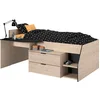 Parisot Hochbett Milky mit kleiner Arbeitsfläche und kleiner Kommode, ...