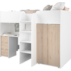 Parisot TOM Hochbett mit Schreibtisch und Kleiderschrank