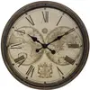 Wanduhr mit Weltkarte TOMY, Ø 51 cm, braun