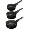 Set 3 Töpfe + abnehmbarer Griff Stein 16/18/20 cm