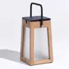 LED-Solarlaterne Tecka tragbar, teak 25 cm