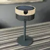 LED-Solartischleuchte Bateak, schwarz / teak-grau, 2.700 K