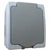 AKYA Wasserdichte Steckdose, 2-fach mit Erdung, grau, Schutzart IP54, ...