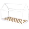 Montessori-Hüttenkinderbett   Massives weißes Kiefernholz   Boxspring ...