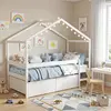 Hausbett MIKA mit Schubladen / Kinderbett 90x190 - Weiß