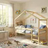 Hausbett MIKA mit Lattenrost/ Kinderbett 90x190 - Naturholz