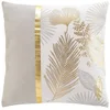 Douceur d'intérieur Dekokissen Beige Kissenbezug, goldene Blätter, 45 ...