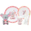 JEMINI Geschirrset Glas, Teller, tiefer Teller, 2 Besteckteile und ein...