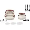 Arthur Martin 18-teiliges cremefarbenes Kochgeschirr-Set AM1453 CREME