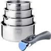 Edelstahl-Kochgeschirr-Set, 5-teilig, mit abnehmbarem Griff, Arthur Ma...