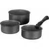 3er-Set mattgraue Kochtöpfe (16, 18, 20 cm) + 1 abnehmbarer Griff   Al...