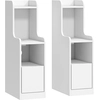 HOMCOM 2er-Set Nachttische mit Ladestation, moderne Nachttische mit Sc...