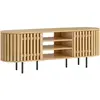 HOMCOM TV-Möbel 140 cm, TV-Schrank für Fernseher bis 152,4 cm, 2 Lamel...