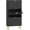 HOMCOM Schuhschrank 18 Paar, schmaler moderner Schuhschrank mit 3 Klap...