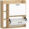 HOMCOM Schuhschrank 15 Paar, moderner Schuhschrank mit 2 klappbaren Fä...