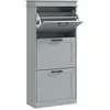 HOMCOM Schuhschrank 15 Paar, schmaler moderner Schuhschrank mit 3 Klap...