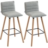 HOMCOM 2er-Set Barhocker, Barstühle, gepolsterte Sitzfläche 76,5H cm, ...