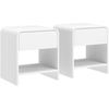 HOMCOM Set mit 2 Nachttischen, moderner Beistelltisch mit offenem Fach...