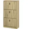 HOMCOM Schuhschrank mit 3 Klappen, 18 Paar, Schuhregal 3 Fächer, hohe ...
