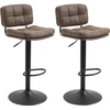 HOMCOM Set mit 2 Vintage Barhockern, gepolstert - drehbar, höhenverste...