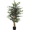 HOMCOM Künstlicher Ficus Pflanze Höhe 1,3 m Stamm Zweige Liane Moosbla...