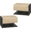 HOMCOM Set von 2 Wandnachttischen - Set von 2 Nachttischen - Schublade...
