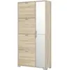 HOMCOM Schuhschrank Schuhschrank mit 4 Klappen, 2 Schränken und Spiege...