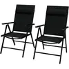Outsunny Set mit 2 klappbaren Gartensesseln Gartensessel mit Kopfstütz...