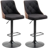 HOMCOM 2er-Set Höhenverstellbare Barhocker 360° drehbar, Hochstuhl mit...