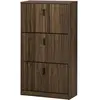 HOMCOM Schuhschrank mit 3 Klappen, 18 Paare, Schuhschrank 3 Fächer, ho...