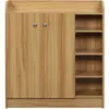 HOMCOM Schuhschrank für den Eingangsbereich - Schuhschrank mit 4 offen...