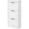 HOMCOM Schuhschrank, Schuhablage, 3 Klapptüren, verstellbare Regale, f...