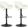 HOMCOM Set aus 2 Barhockern, Barstühle, höhenverstellbar, drehbare Sit...