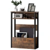HOMCOM Beistelltisch, Nachttisch, Sofatisch, mit zweistufigem Regal, a...