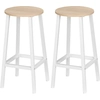 HOMCOM Set mit 2 Barhockern, Barhocker, hohe Küchenhocker 65H cm mit F...