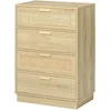 HOMCOM Kommode mit 4 Schubladen Schlafzimmer Aufbewahrungsschrank im B...