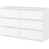 HOMCOM Kommode 6 Schubladen Schlafzimmerschrank Aufbewahrungsmöbel im ...