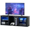 HOMCOM TV-Möbel mit RGB-LED-Beleuchtung, TV-Holzmöbel für Fernseher bi...