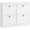 HOMCOM Schuhschrank für 20 Paare, moderner schmaler Schuhschrank mit 4...