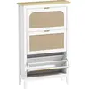 HOMCOM Schuhschrank für 21 Paar Schuhe, schmaler bohème Schuhschrank m...
